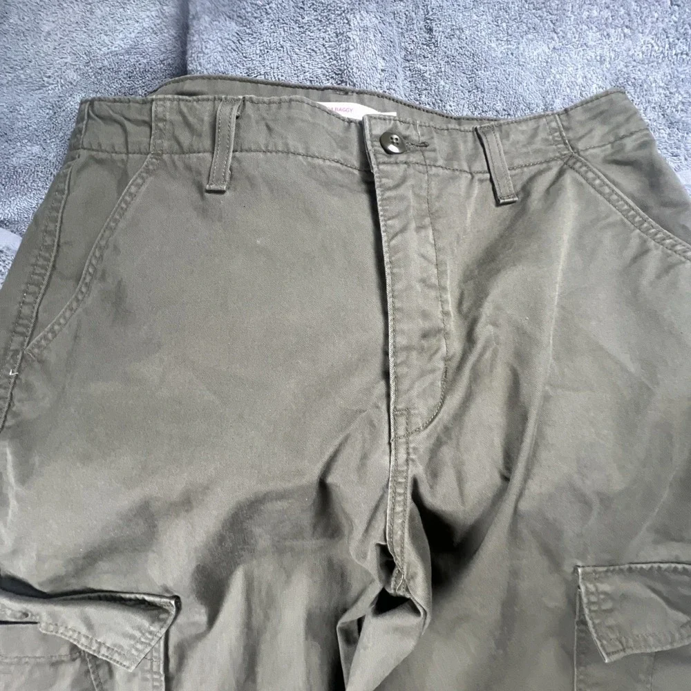 Levis 94 Baggy Pants Womens 30‎ 32x30  Olive Green Cargo Baggy Loose Y2K